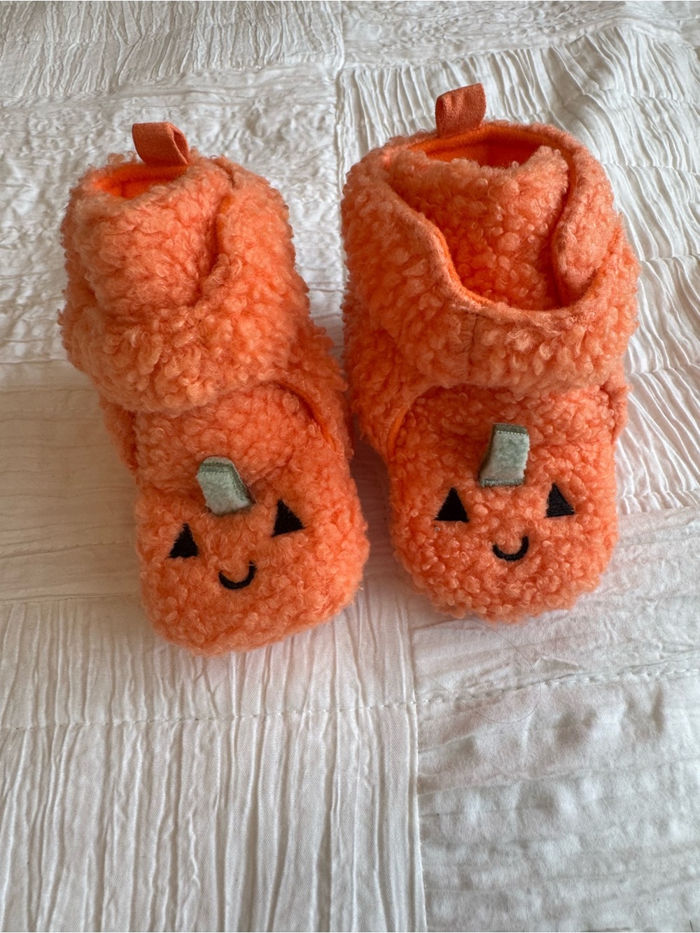 Bright Orange Faux-Fur Baby Booties